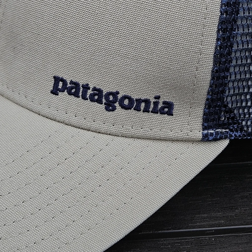 Patagonia Hat Mesh Back Trucker Dad Cap Tan Blue Snapback